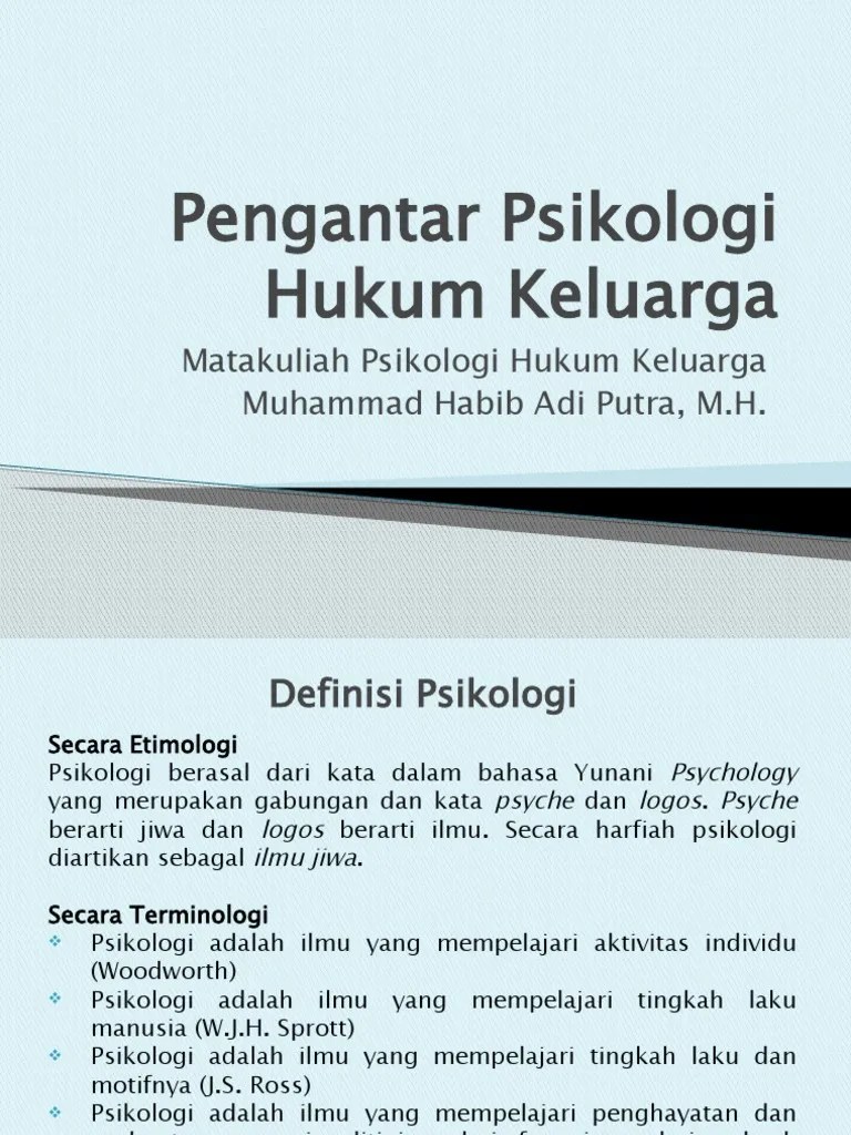 Psikologi Hukum Keluarga | PDF