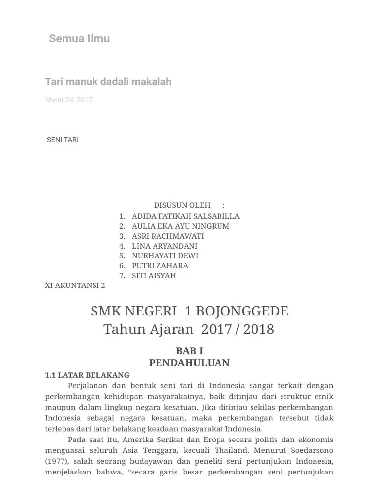 Tari Manuk Dadali Makalah | PDF