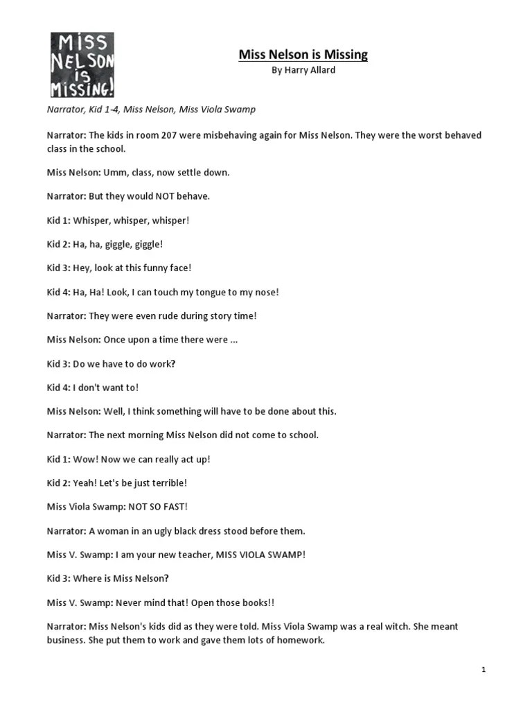 Miss Nelson Is Missing PDF Art Mystery, Thriller & Crime Fiction