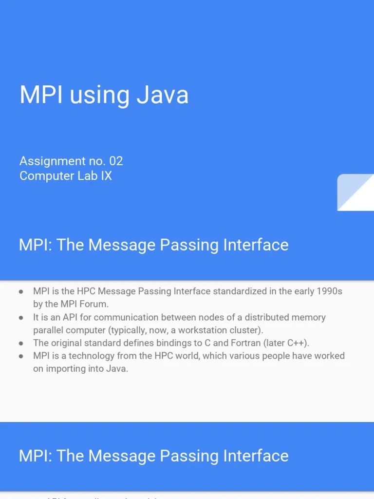 MPI Using Java PDF PDF Message Passing Interface Method