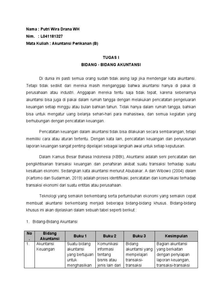 Tugas 1. Bidang Akuntansi | PDF