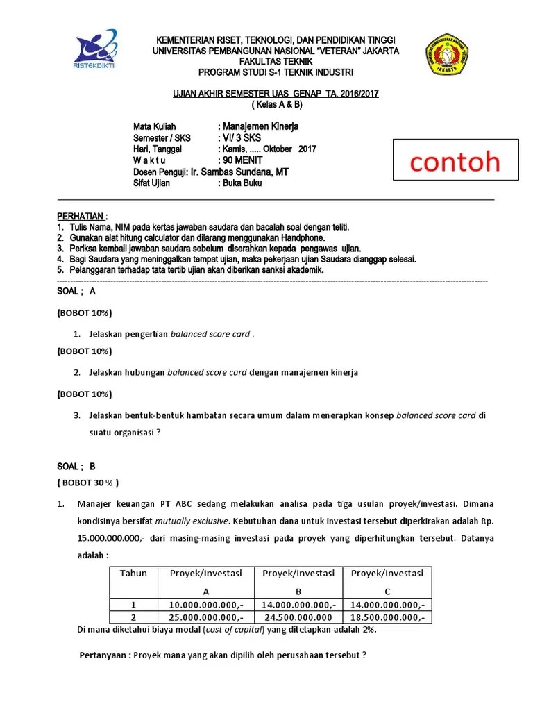 Contoh Soal Cpm Manajemen Proyek Ilmu Sosial