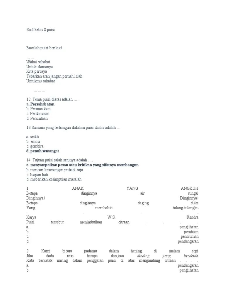 Soal Kelas 8 Puisi | PDF
