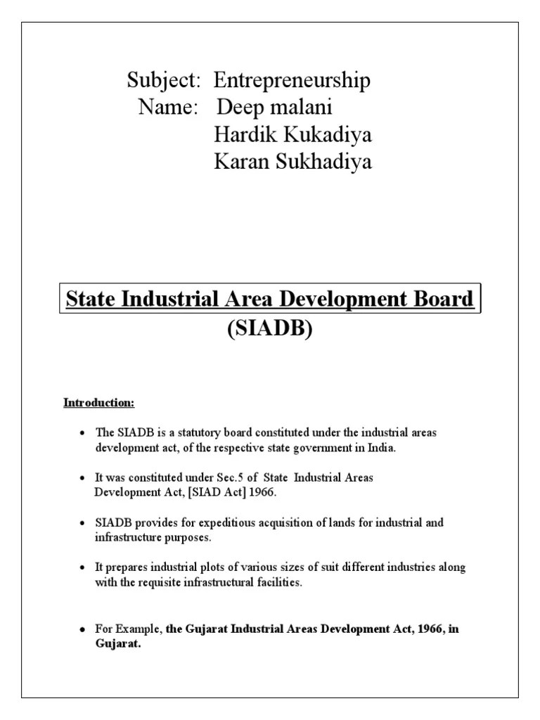 State Industrial Development Board PDF Infrastructure Water And