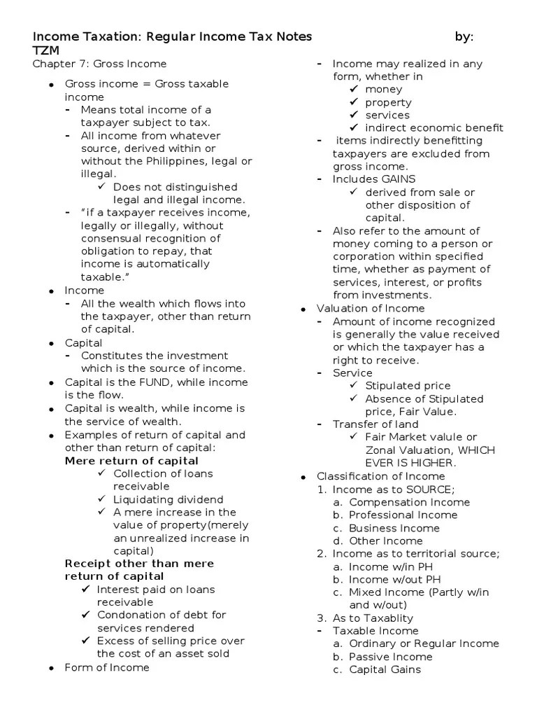 Chapter 7-Gross Income | PDF | Gross Income | Income Tax