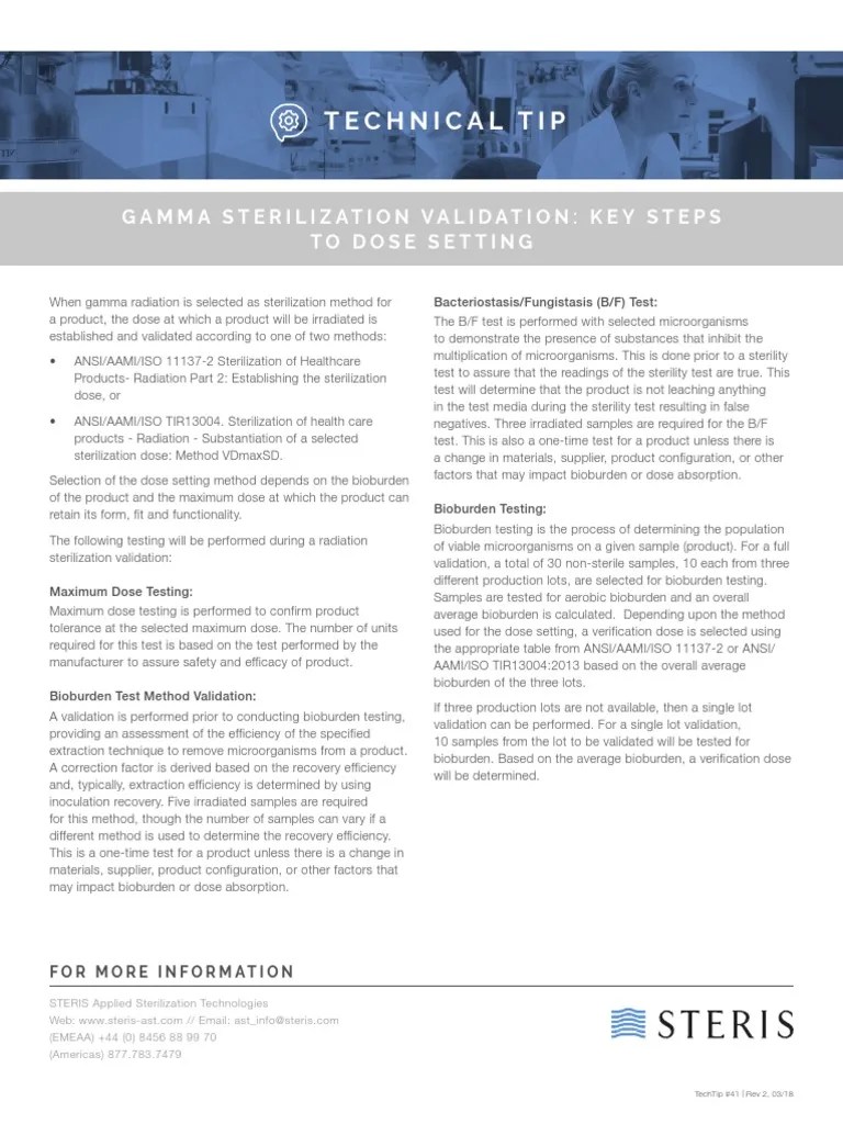 41 Sterilization Validation Key Steps To Dose Auditing 1 PDF