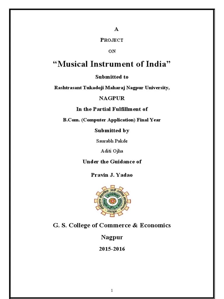 Musical Instrument of India Documentation PDF Html Element Html
