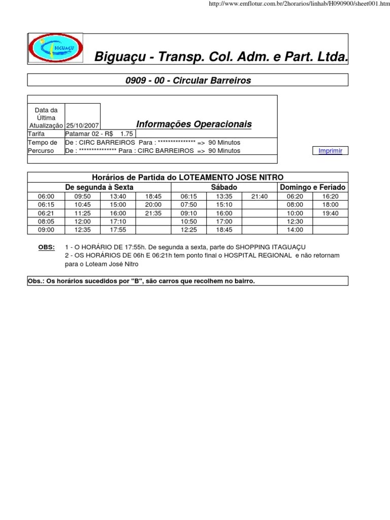 horario de ônibus sao jose sc