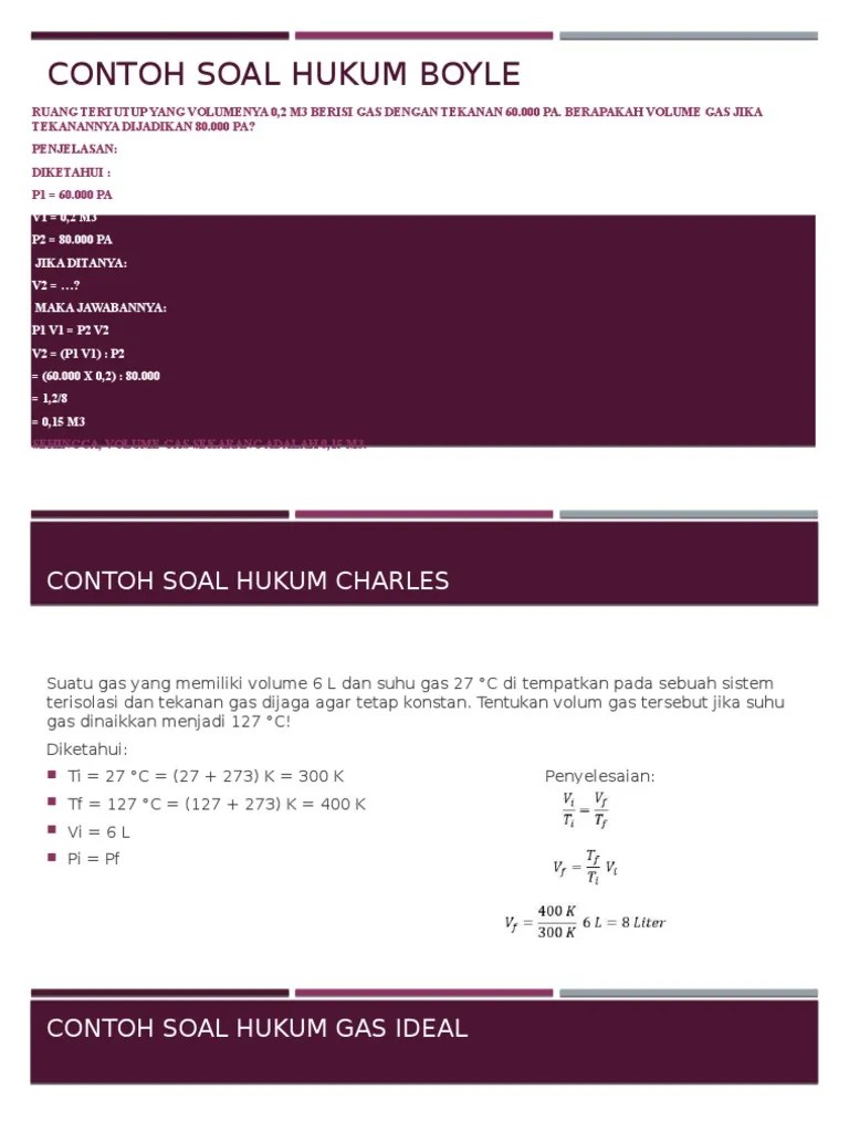 Contoh Soal Hukum-Hukum Gas | PDF