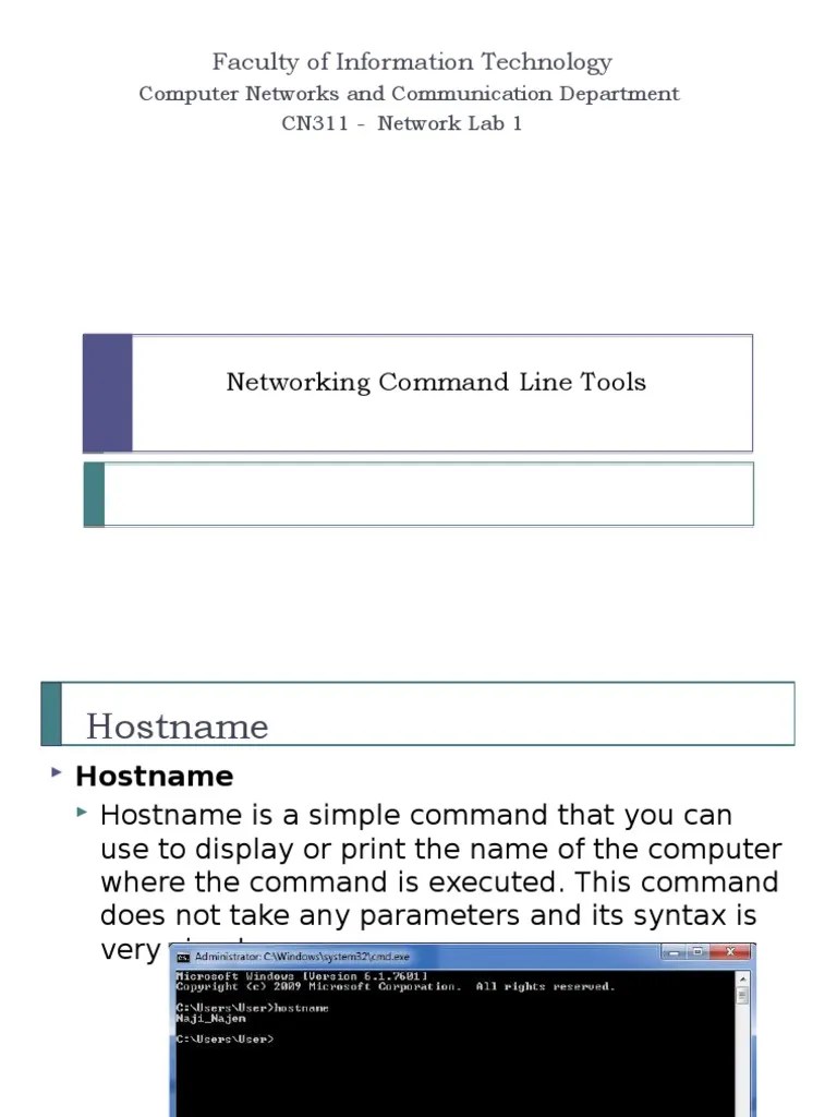 Faculty of Information Technology Networking Command Line Tools PDF
