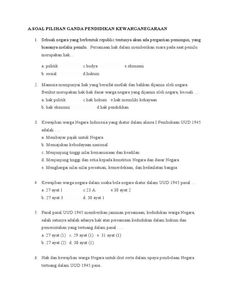 Soal-Soal Hak&amp;kewajiban | PDF