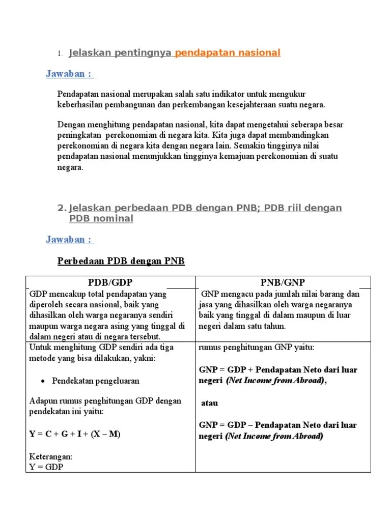 Tugas Pendapatan Nasional | PDF