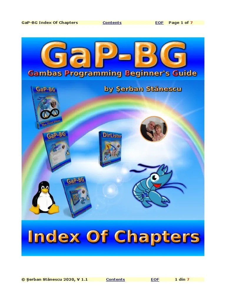 Gambas Programming Beginner's Guide, Index of Chapters PDF Computer