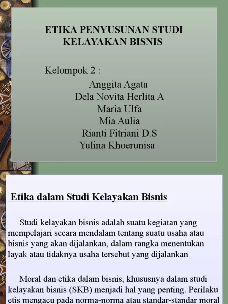 Etika Penyusunan Studi Kelayakan Bisnis | PDF