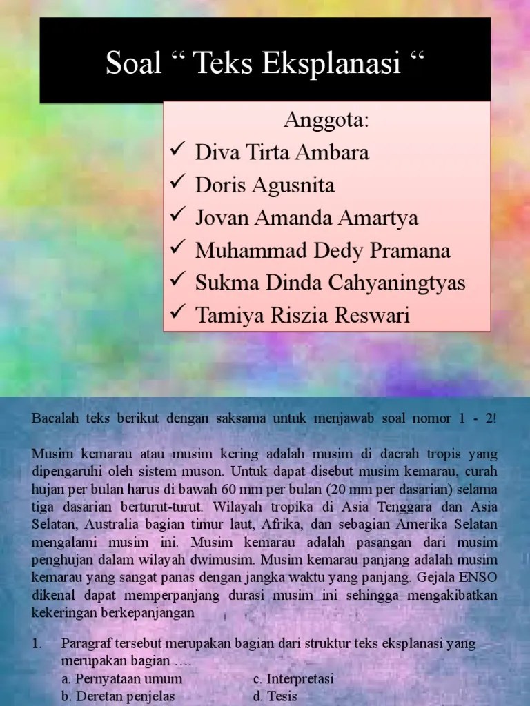 Soal Soal Teks Eksplanasi | PDF