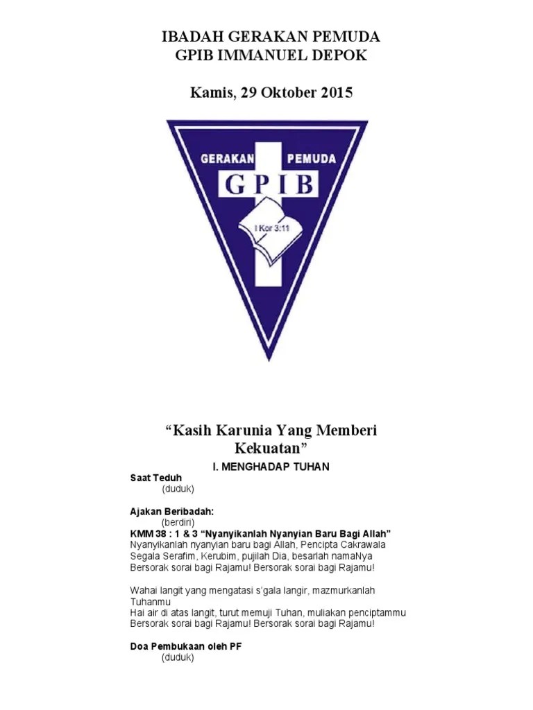 Tata Ibadah Pelkat GP 29 Oktober 2015 | PDF