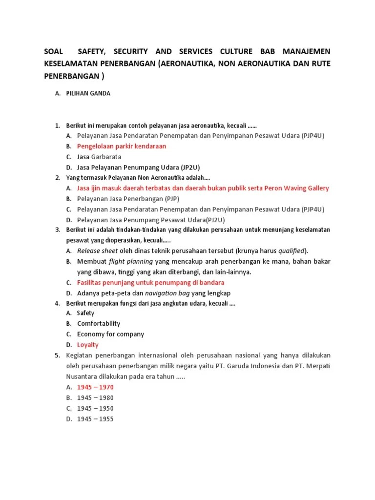 Soal 3S Sara Willyanti S - Bab 3 - Manajemen Keselamatan Penerbangan | PDF
