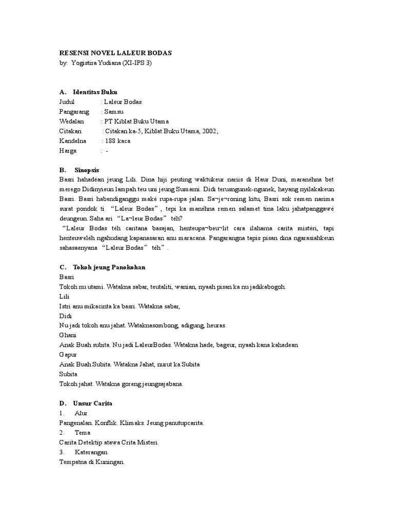 Ringkesan Novel Sunda - Perangkat Sekolah