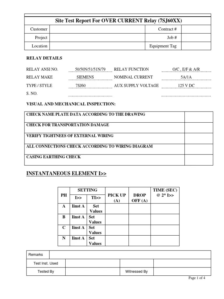 Relay Testing (Oc&ef Relay) PDF PDF Relay