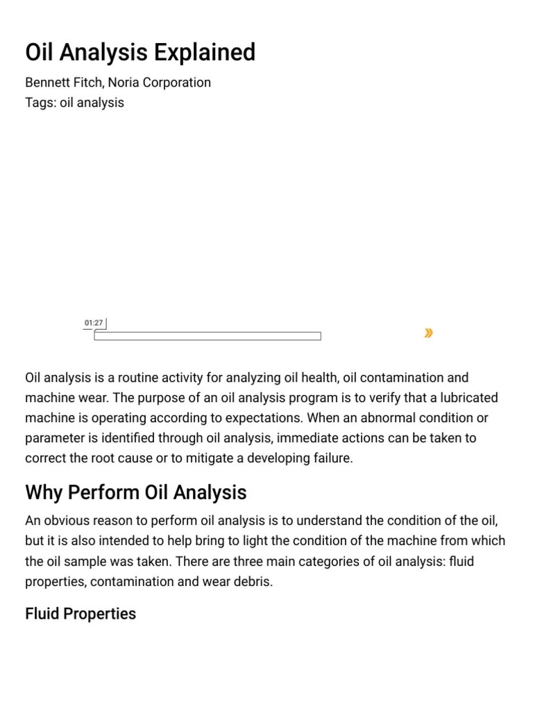 Oil Analysis Explained PDF