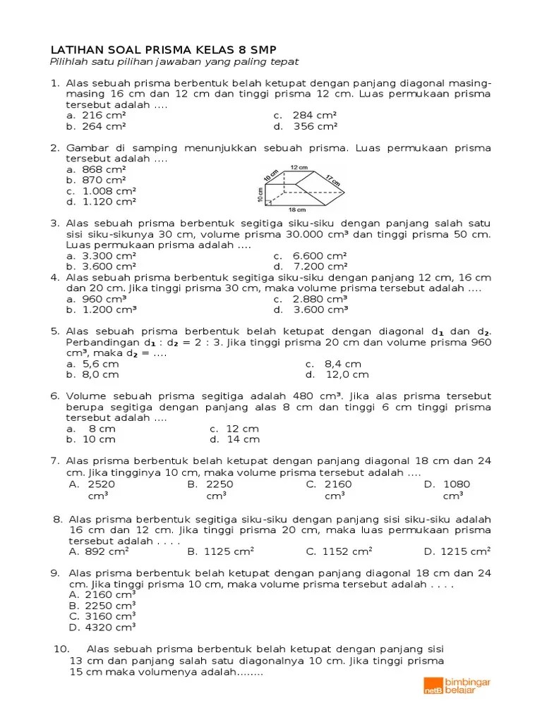 Latihan Soal Prisma Kelas 8 SMP | PDF