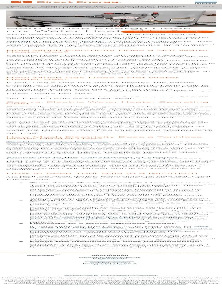 How Much Energy Does My Water Heater Use Direct Energy PDF PDF