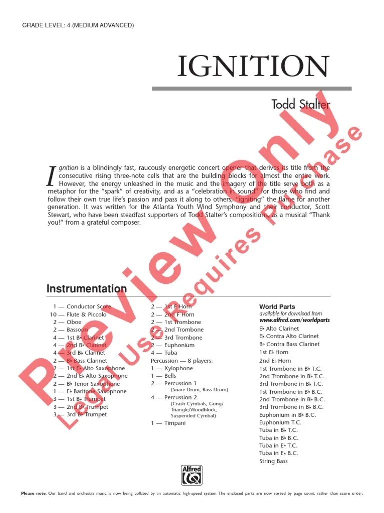 Ignition Todd Stalter SCORE PDF PDF Orchestras Trombone