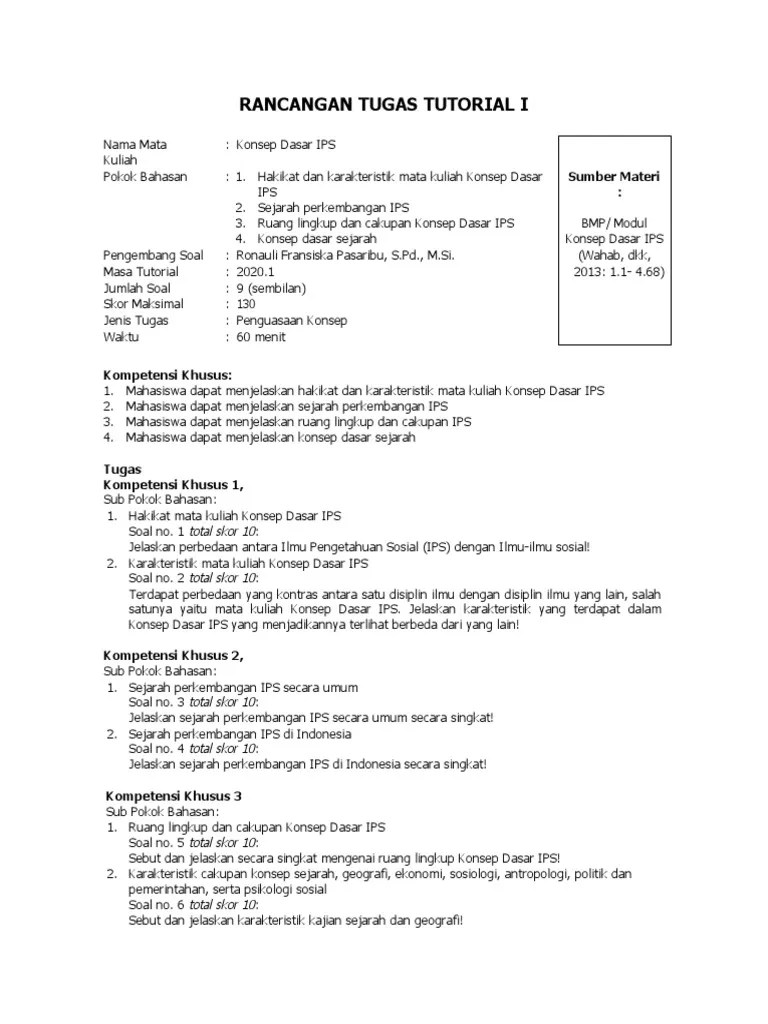 Rancangan Tugas Tutorial I | PDF