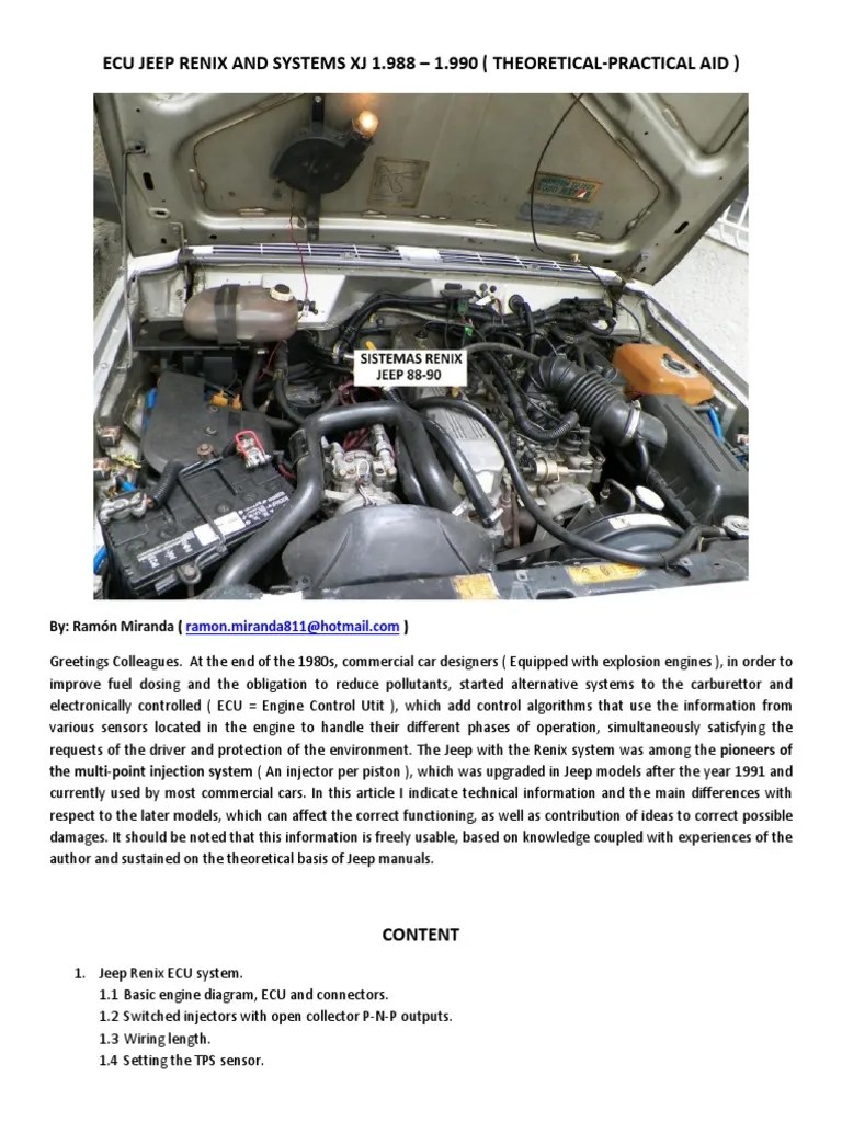 Ecu Jeep Renix and Systems XJ 88-90 PDF | PDF | Relay | Fuel Injection