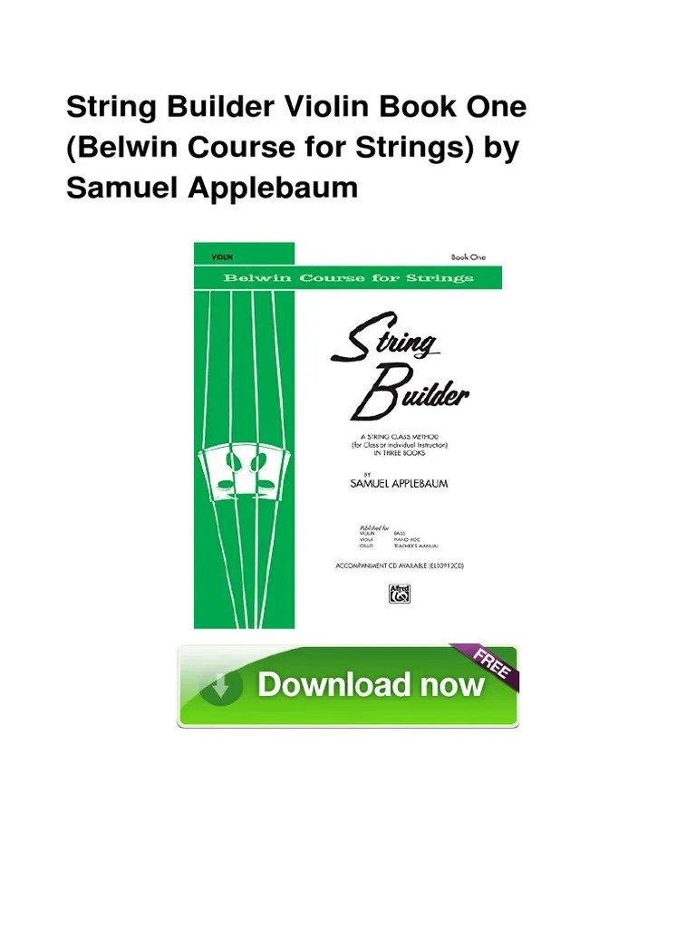 String Builder Violin Book One Belwin Co PDF PDF