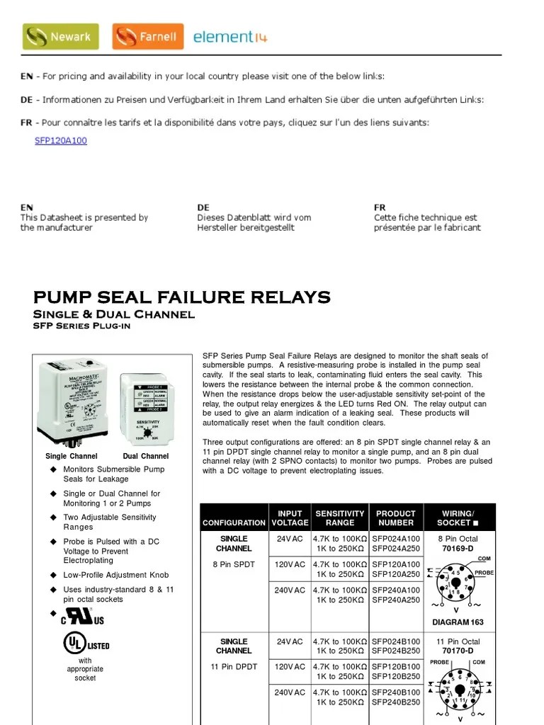 Pump Seal Failure Relay PDF Mains Electricity Alternating Current