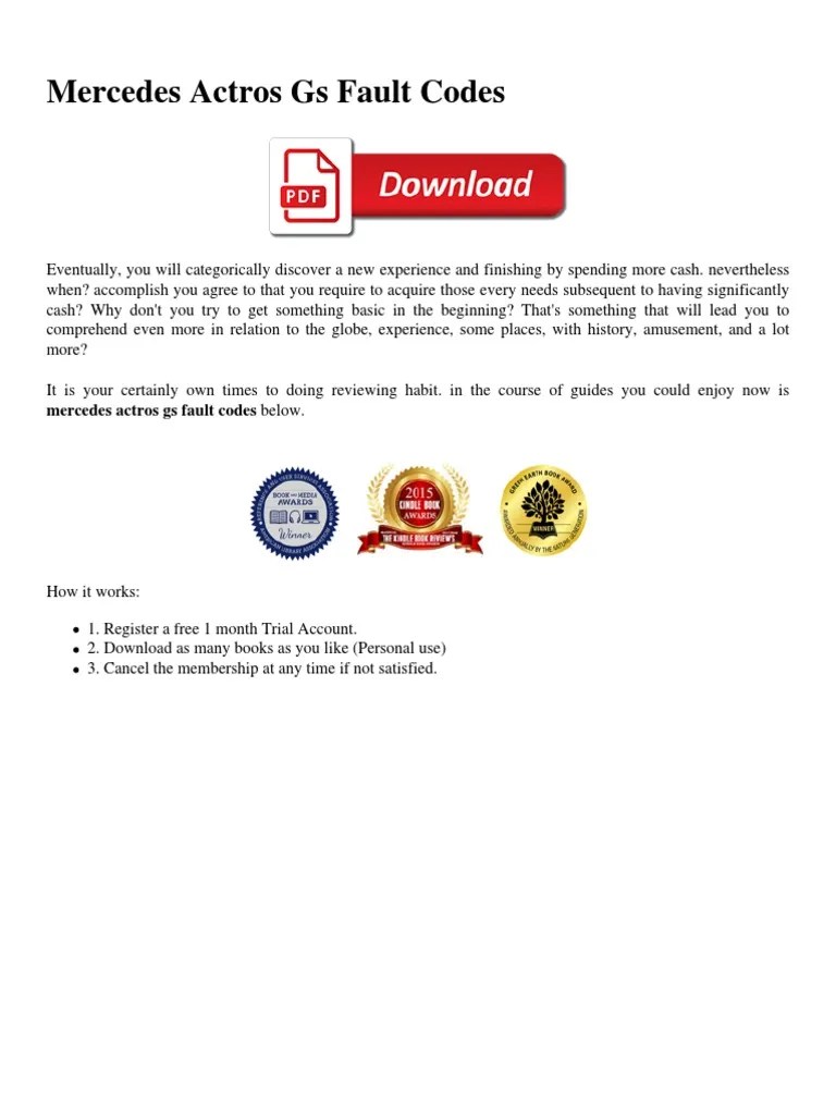 Mercedes Actros Gs Fault Codes PDF