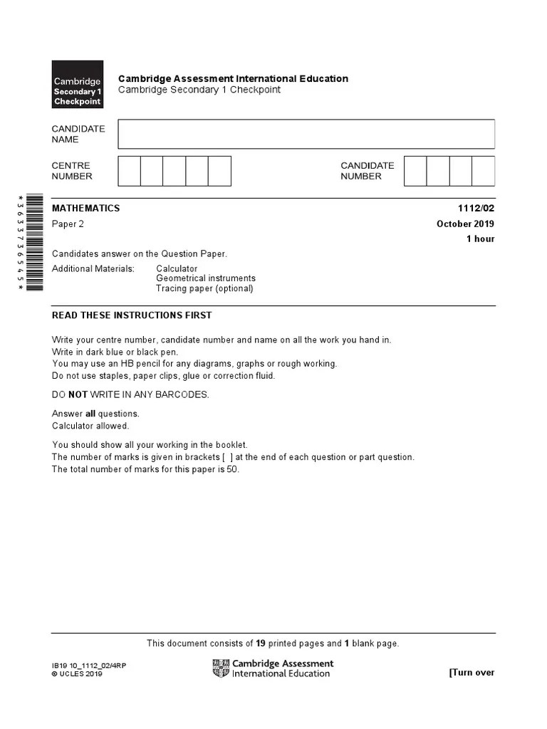 Past Papers Cambridge IGCSE Mathematics (0580) GCE Guide