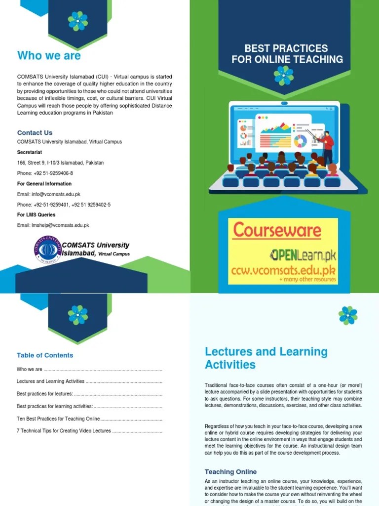 Best Practices For Online Teaching PDF