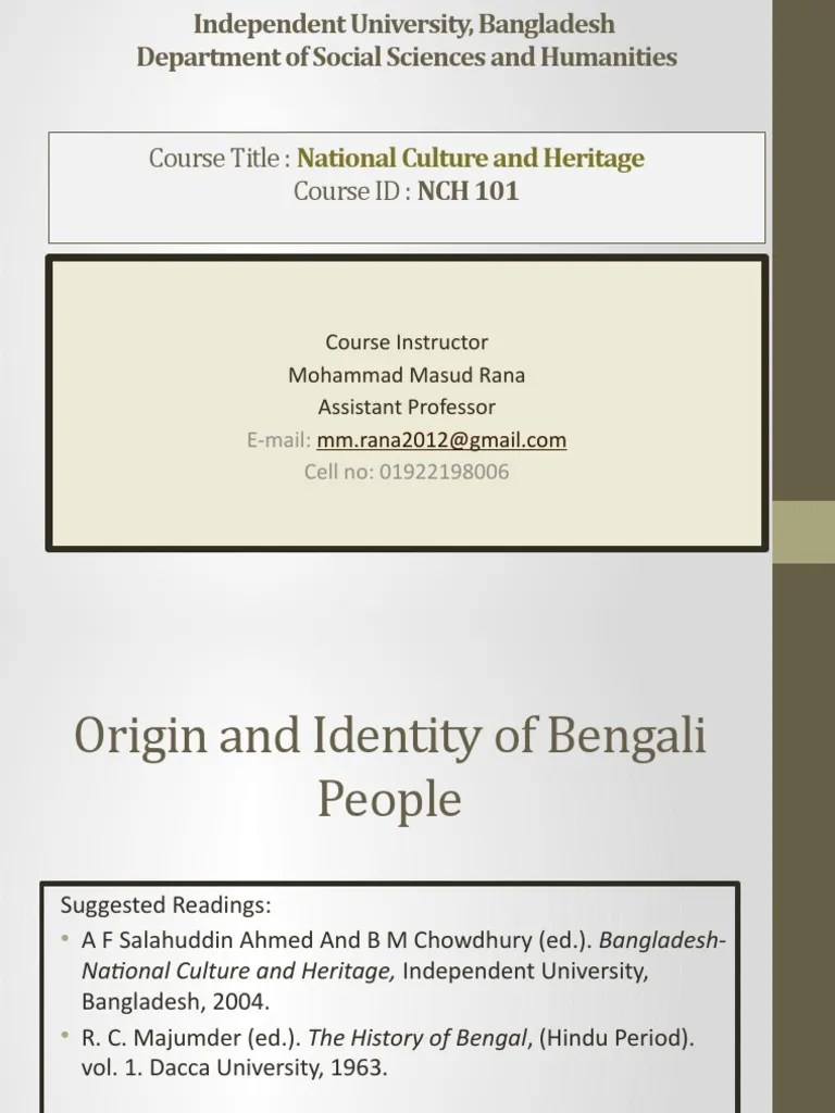 Origin & Identity of Bengali People PDF Race (Human Categorization) Racism