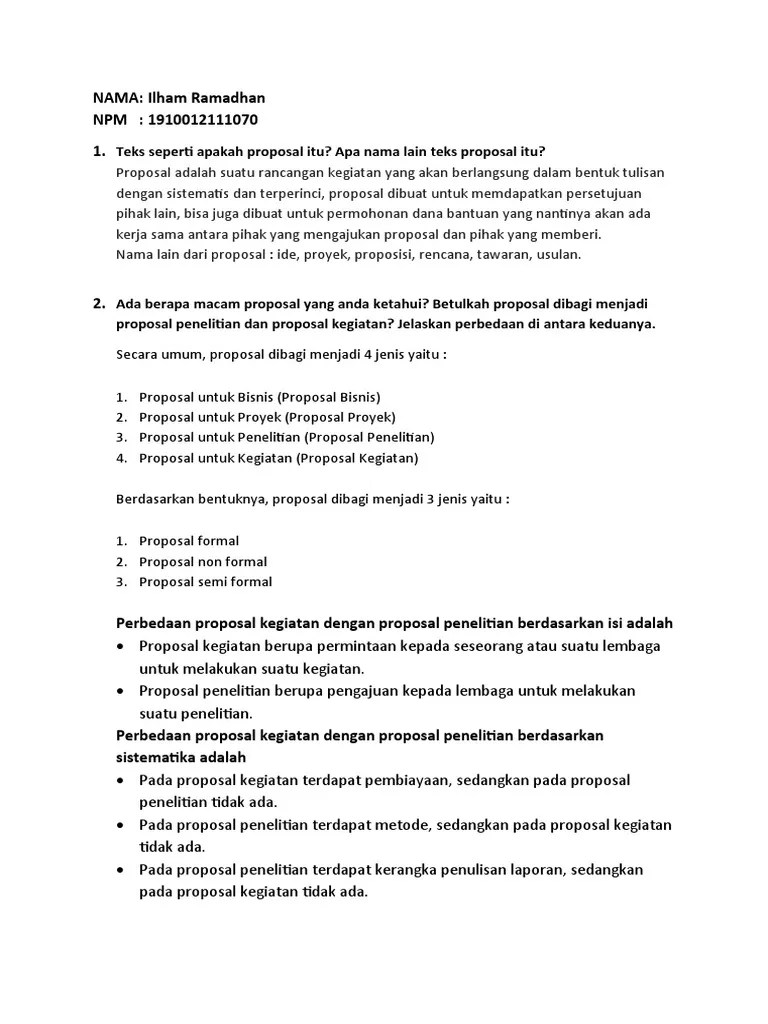 Persamaan Proposal Kegiatan Dan Proposal Penelitian - Revisi Id