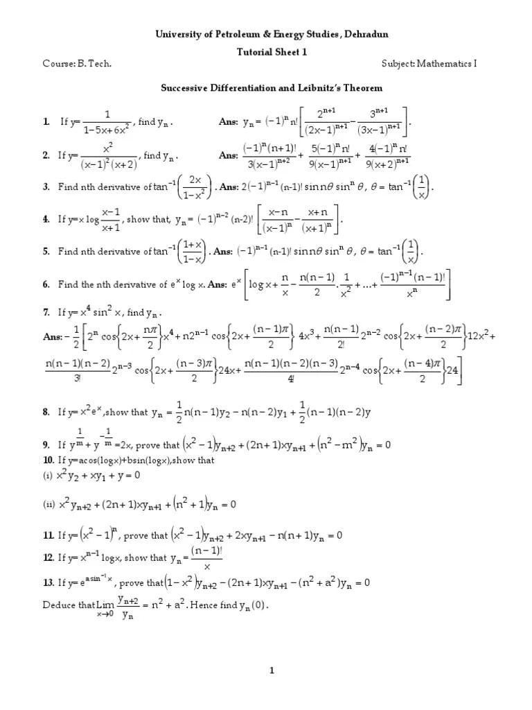 Successive Differentiation and Leibnitz S Theorem | PDF | Logic | Functions  And Mappings