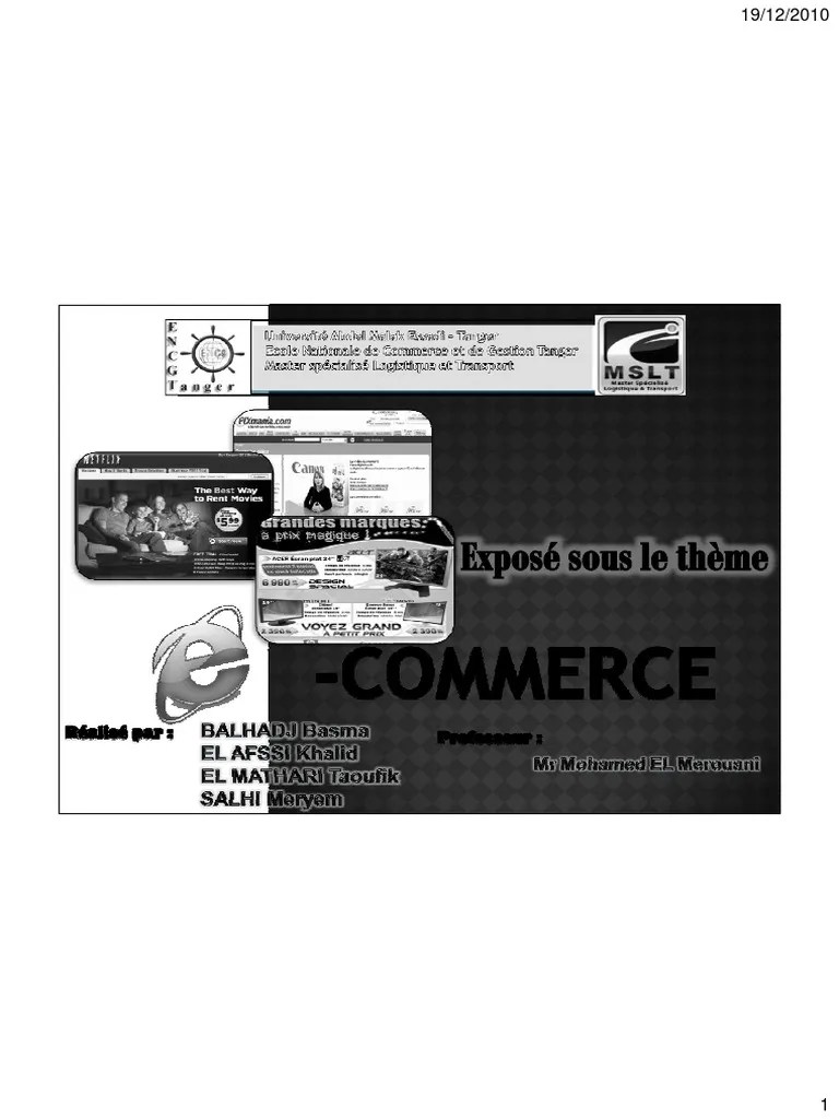 ExposC3A920e Commerce PDF Commerce électronique Sodles