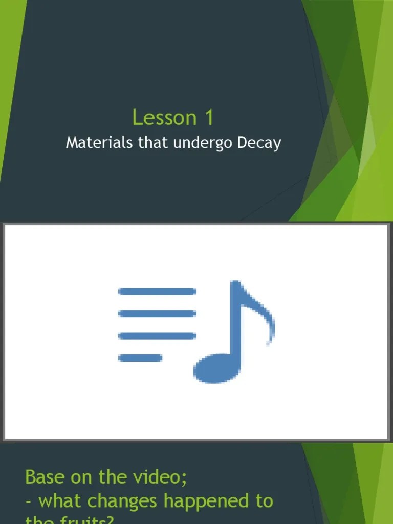 Lesson 1 Materials That Undergo Decay PDF