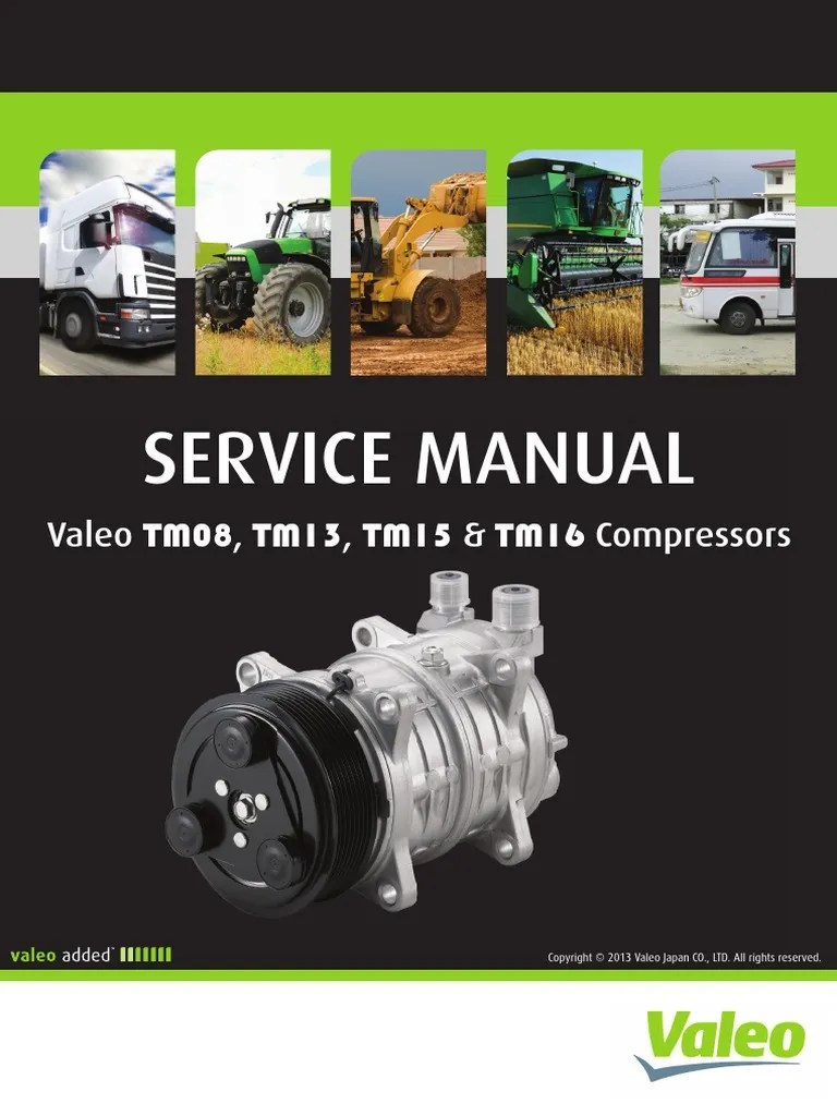 Service Manual Valeo TM08, TM13, TM15 & TM16 Compressors PDF