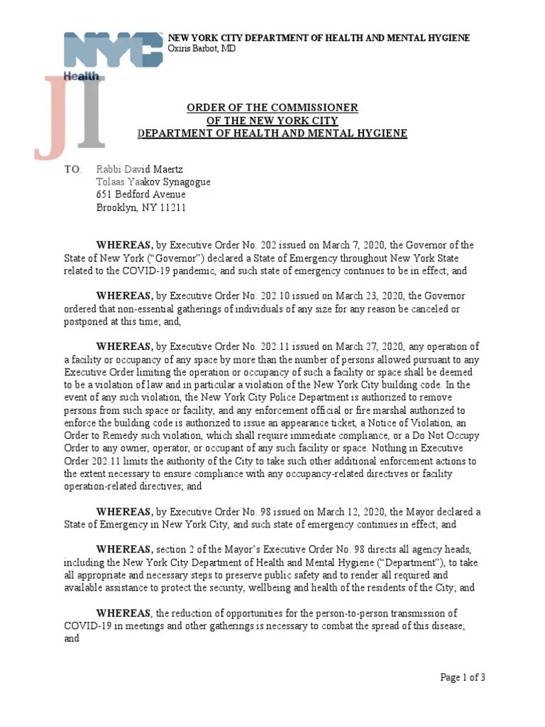 City Order PDF Executive Order State Of Emergency
