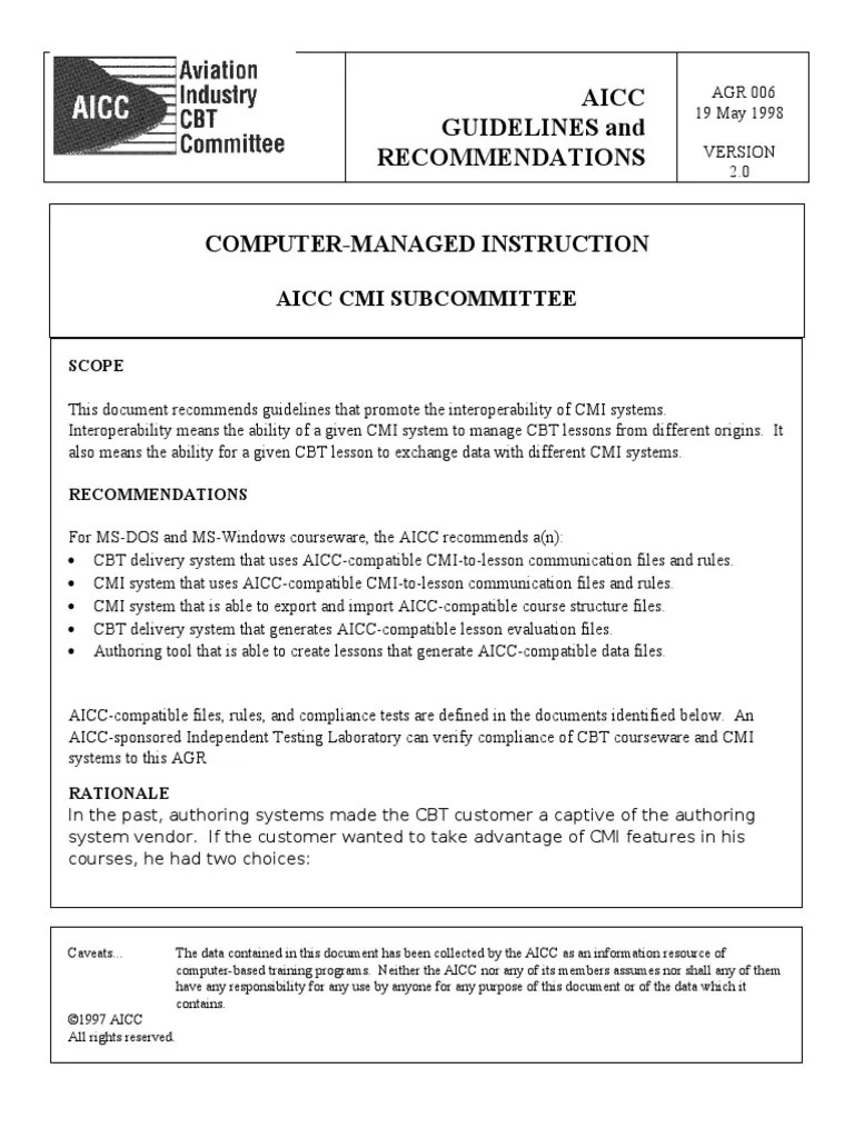 COMPUTERMANAGED INSTRUCTION Agr006v2 PDF Educational Technology