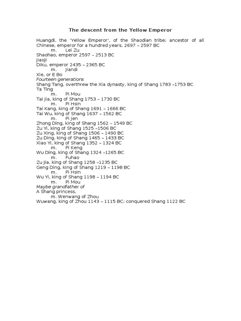 The Descent From The Yellow Emperor PDF