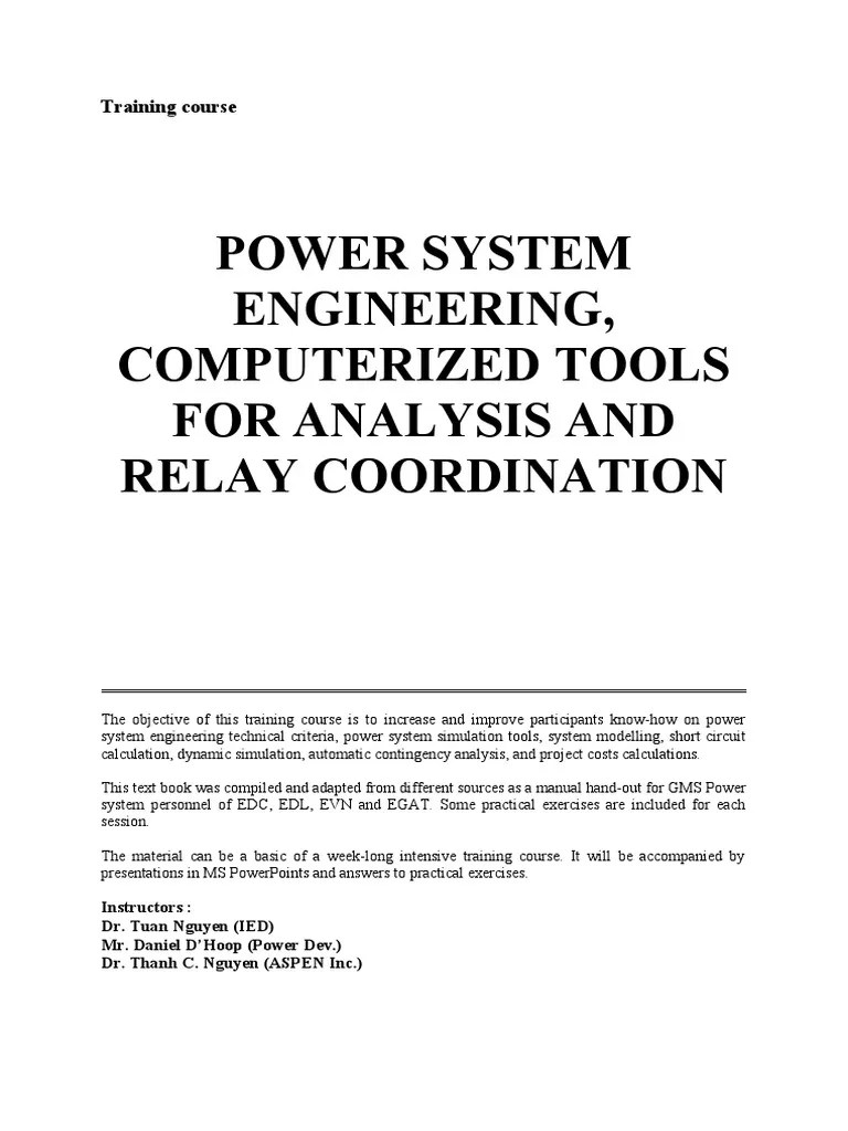 Power System Engineering, Computerized Tools For Analysis and Relay