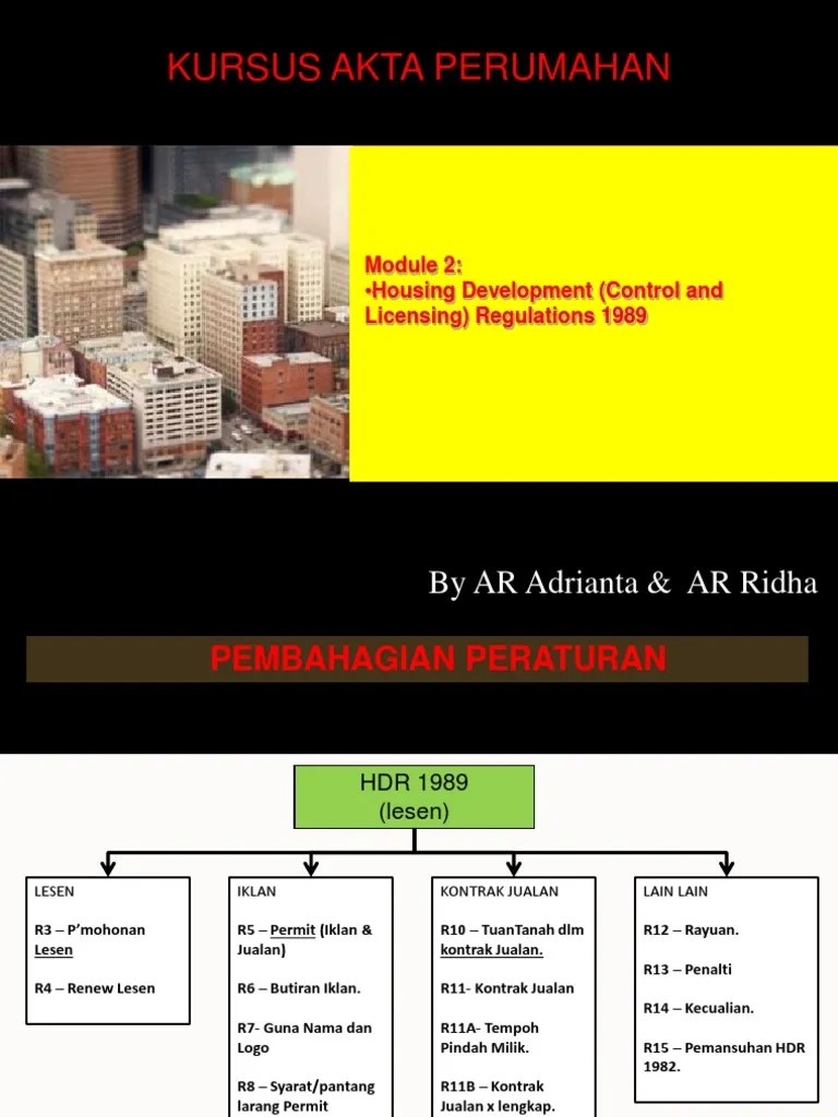 Guidelines on Housing Development Regulations and Procedures for Licensing and Permitting of
