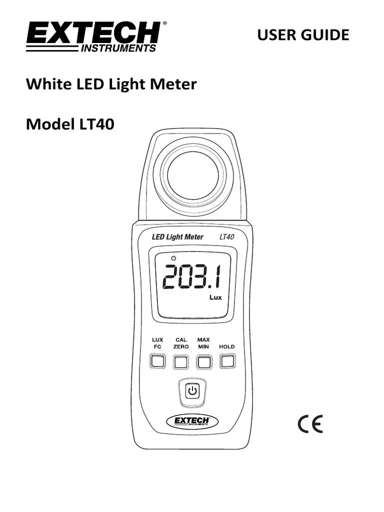 User Guide White LED Light Meter Model LT40 PDF Calibration Light