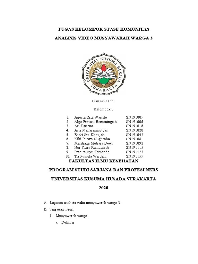 Laporan Analisis Vidio Musyawarah Warga Iii