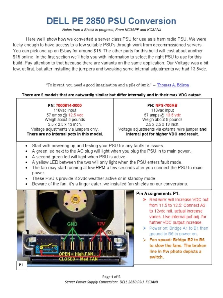 A Guide to Converting a Server Power Supply for Ham Radio Use PDF Electrical Connector
