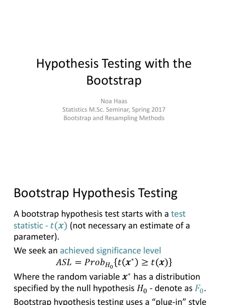 Hypothesis PDF PDF Resampling (Statistics) Bootstrapping (Statistics)