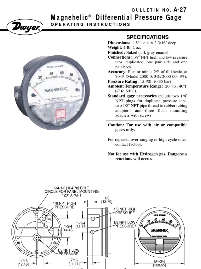 Magnehelic Gauge Calibration Pressure Measurement Calibration